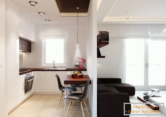 Um apartamento de 40 metros quadrados em estilo minimalista
