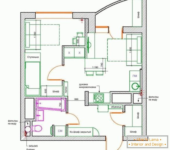 Apartamento design com plano de 42 m²