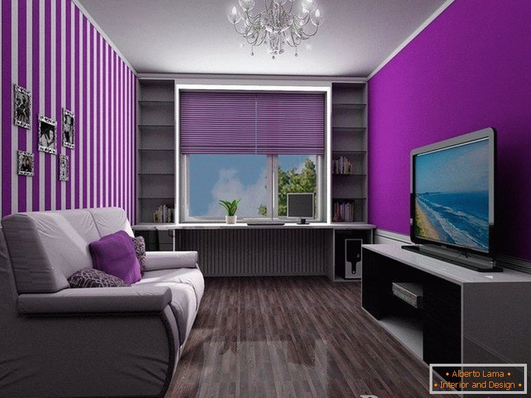 Interior do quarto lilás