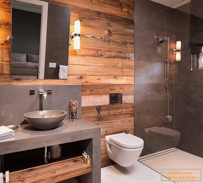 Casa de banho com sanita em estilo loft