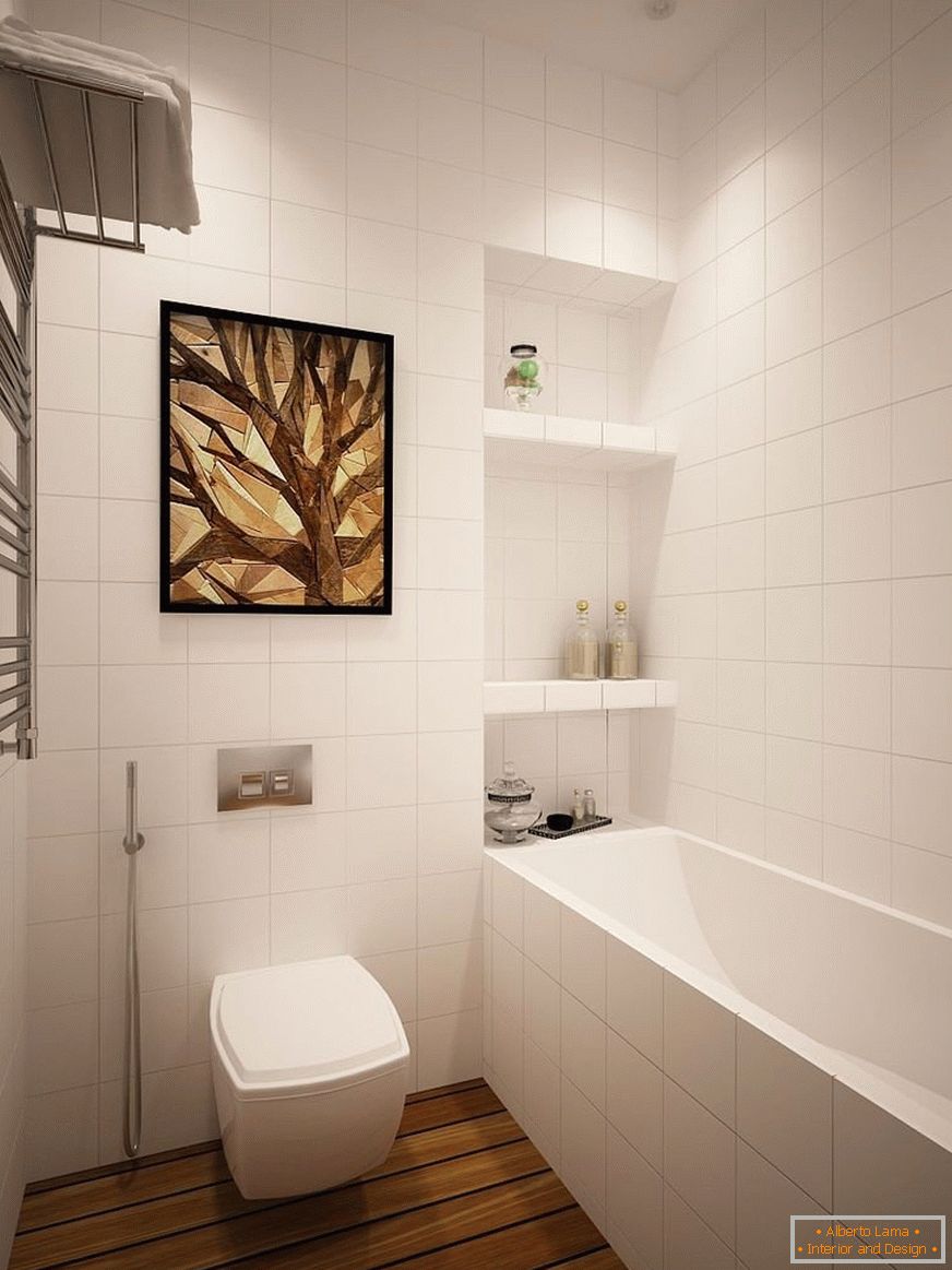 Casa de banho com duche e banheira higiénicos