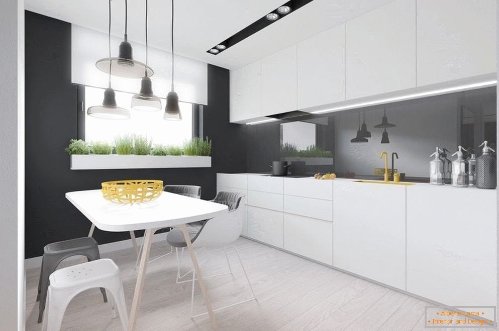 Interior da cozinha em estilo minimalista
