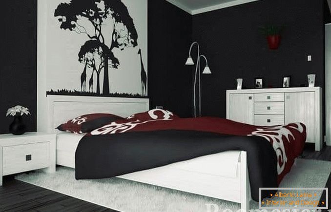Decoração de quarto preto e branco para um estilo clássico