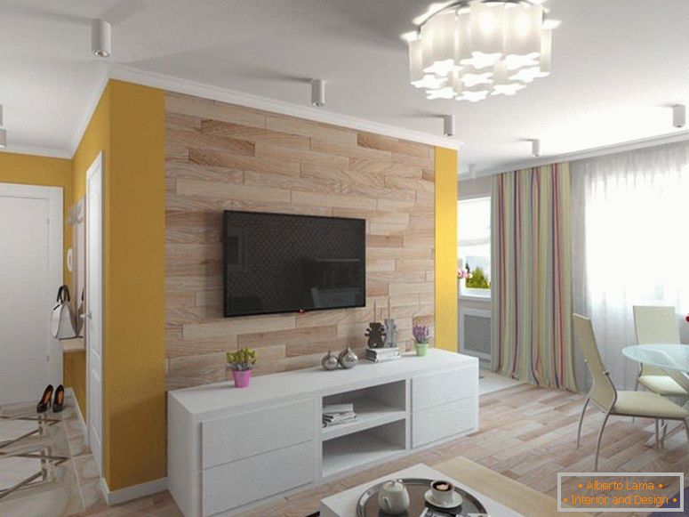 Decoração de um quarto com uma decoração de madeira