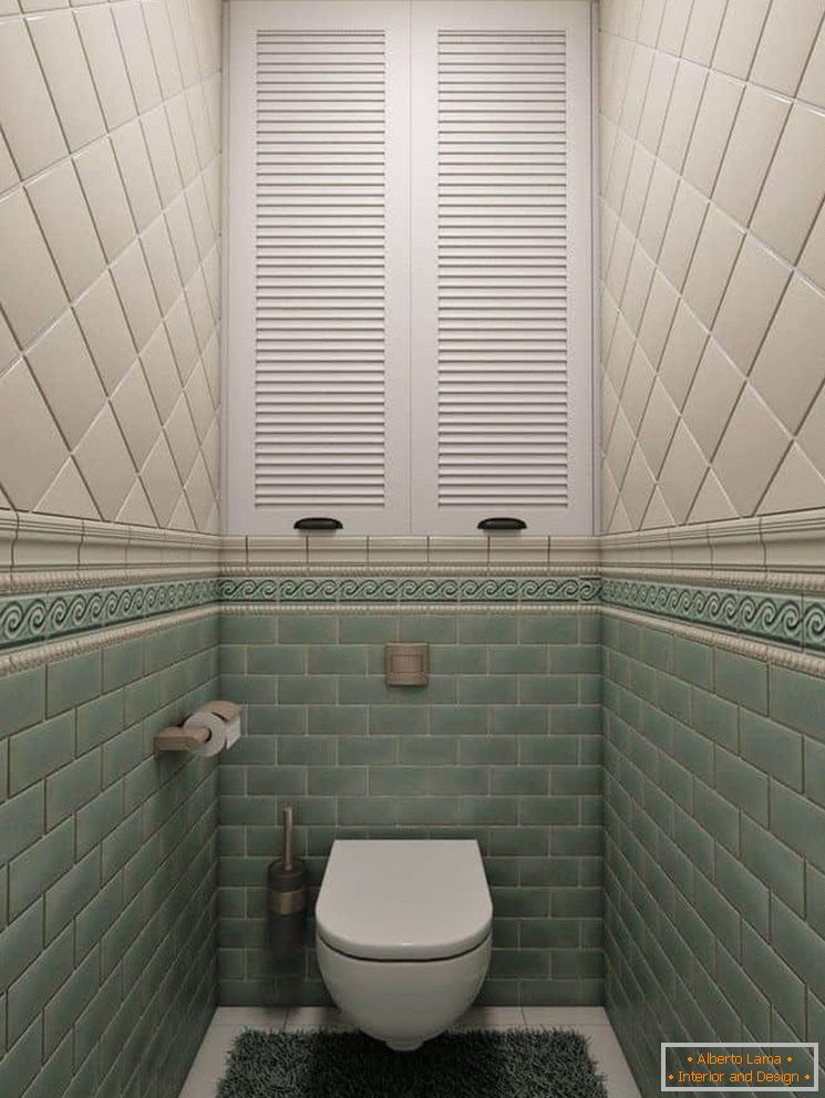 WC pequeno em azulejo e com um nicho