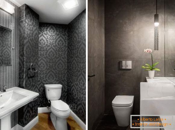 Design higiênico pequeno - foto com papel de parede preto