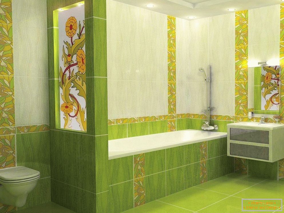 Casa de banho em cores verdes