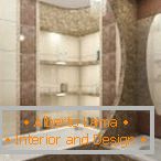 Design de uma casa de banho estreita com um grande espelho