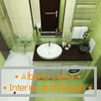 Interior do banheiro verde claro