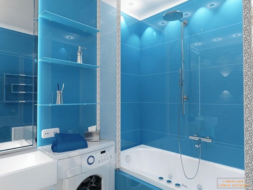 Casa de banho na cor azul
