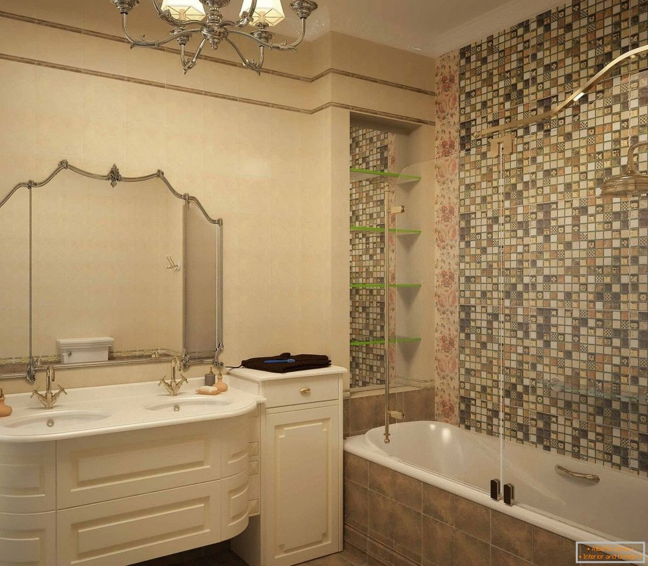 Interior de casa de banho em estilo clássico