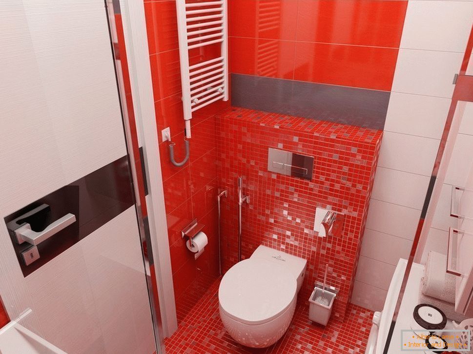 Telha vermelha no banheiro