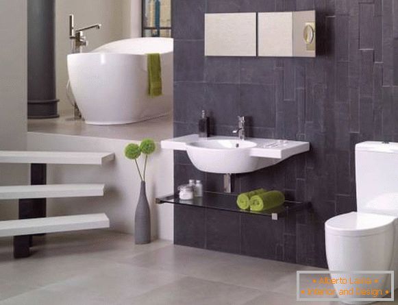 Design de uma casa de banho com uma bela combinação de cores
