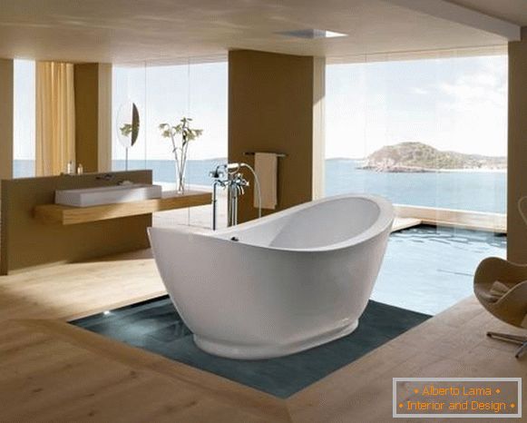 Design de uma casa de banho com uma casa de banho separada
