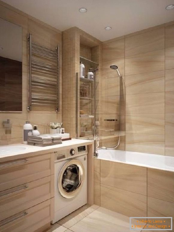 design de uma casa de banho com sanita e máquina de lavar roupa, foto 17
