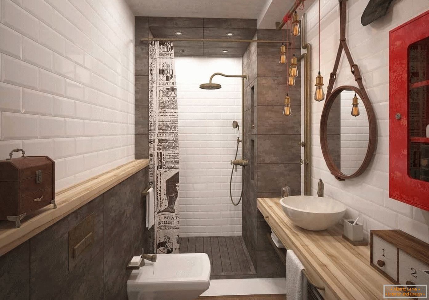 Banheiro estilo loft