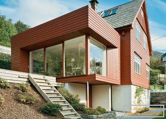 Belas casas de madeira em estilo high-tech