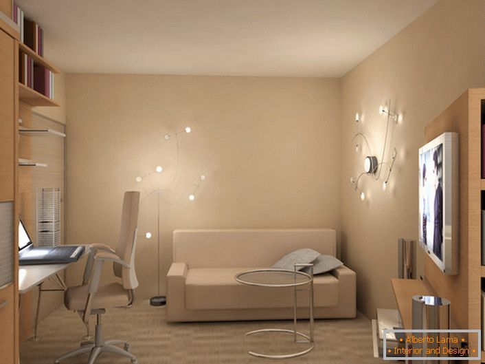 Um exemplo de iluminação bem escolhida para uma sala no estilo do ecletismo.