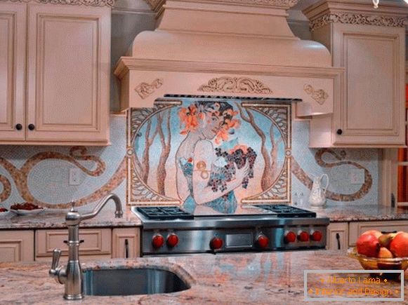 Avental de cozinha em forma de um lindo mosaico