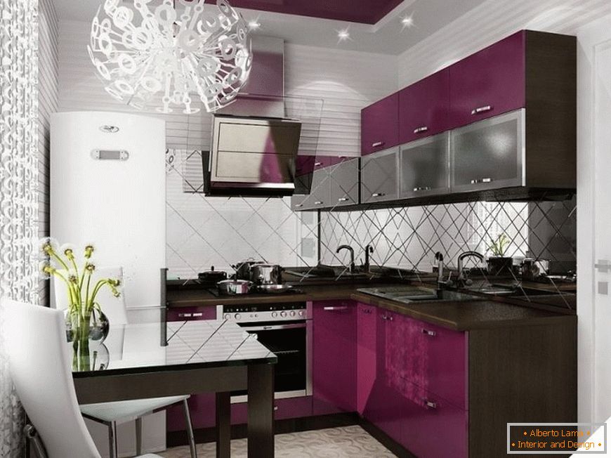 Cozinha de sombra violeta