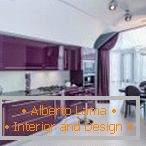 Design de uma elegante cozinha cinza-violeta