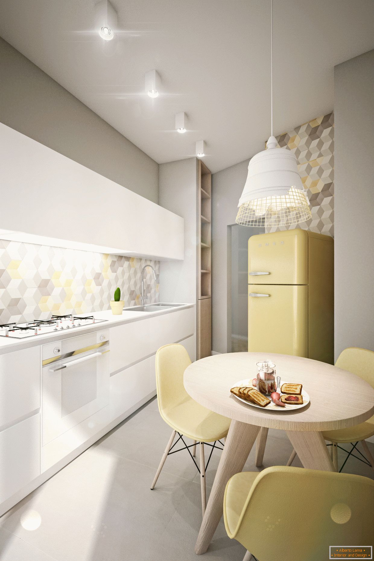 Apartamento Design em tons pastel: cozinha