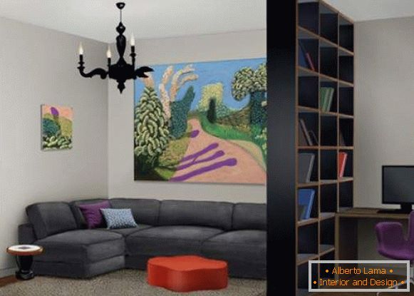 , design de uma sala de estar com uma área de trabalho photo photo 103