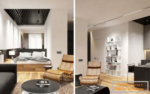 Apartamentos estúdio de luxo de um quarto - foto de alta tecnologia de design