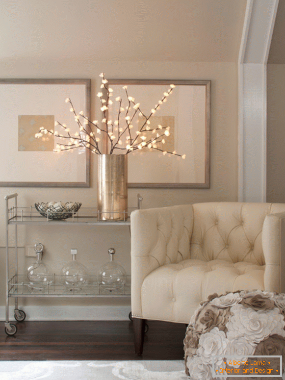 Idéia para decoração simples e elegante da sala de estar
