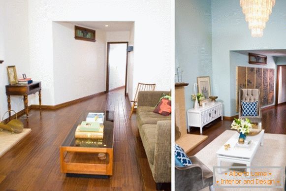Design de interiores de uma casa particular foto antes e depois