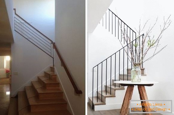 Projeto de uma casa particular dentro antes e depois