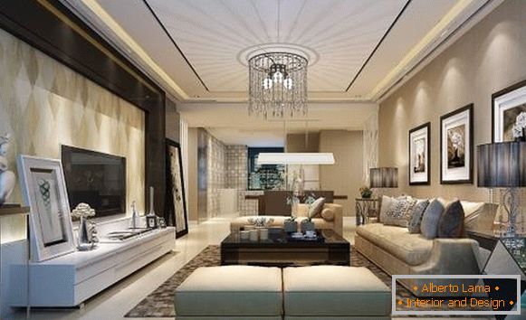 Moderna sala de estar no estilo de luxo