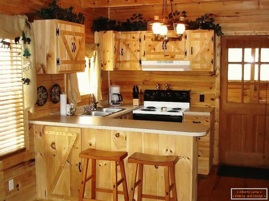 Móveis de madeira na cozinha