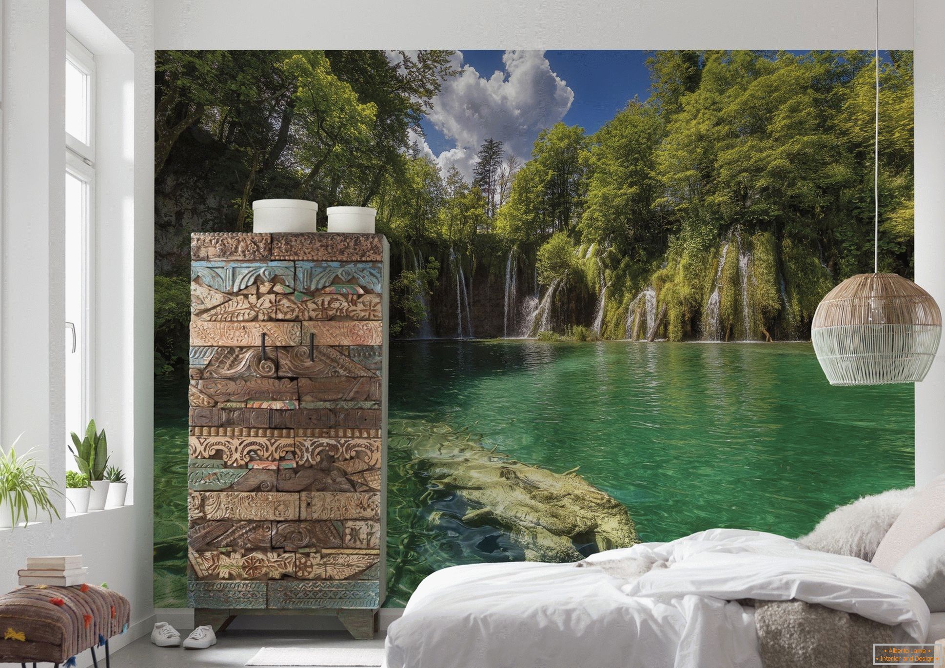 Papéis de parede de fotos com um lago e árvores