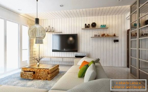 Design em estilo high-tech - foto de uma pequena sala de estar