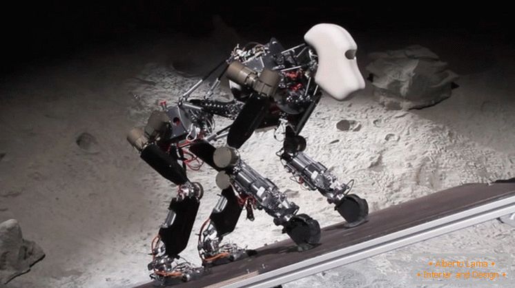 O robô pode se equilibrar nas patas traseiras