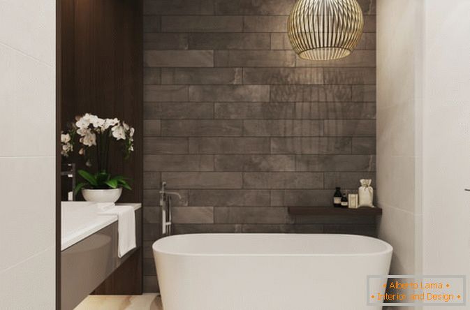 Interior de casa de banho em cor branco-cinza
