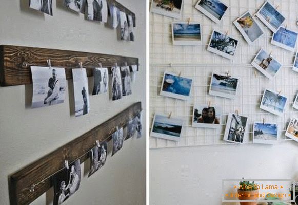 Como pendurar uma foto em uma parede de uma maneira incomum