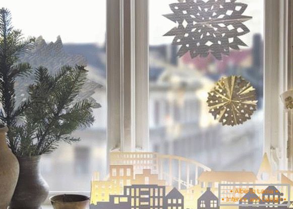 Como decorar as janelas para o novo ano de 2017 com papel