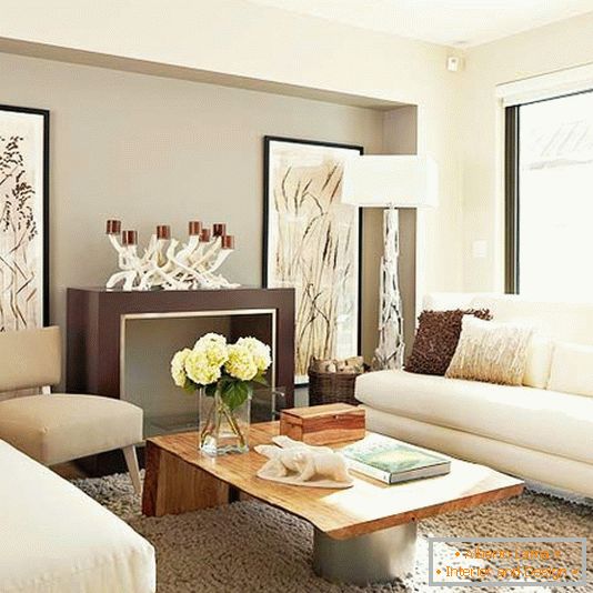 Sala de estar em estilo minimalista