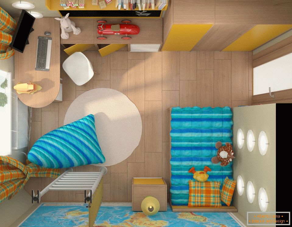 Belo design de um quarto de crianças pequenas