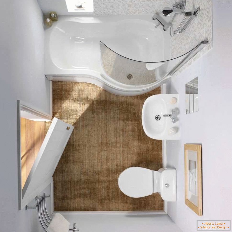 Interior, de, um, pequeno, banheiro