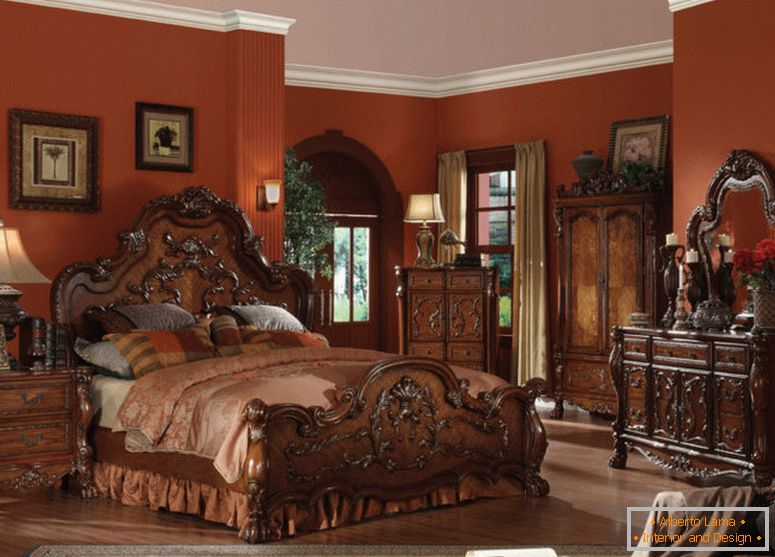 fabulosos-tradicionais-quartos-decoração-idéias-com-móveis-de-madeira-incluindo-cama-também-armários-plus-vaidade-em-estilo único-novamente-fine-iluminação-luminárias-design