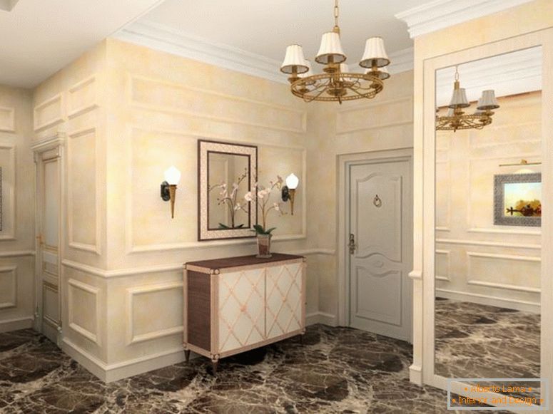 apartamentos de design clássico com mármore