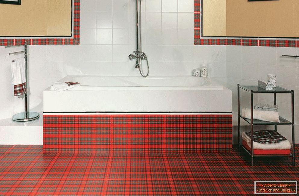 Célula escocesa em design de banheiro