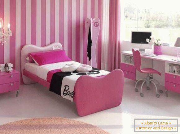 Quarto das crianças no estilo de Barbie