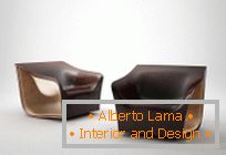 Conjunto de couro: sofá e poltronas, do designer Alex Hull