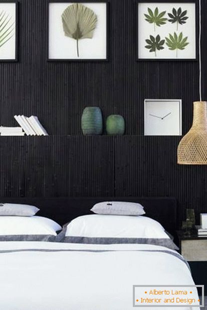 Papel de parede de bambu no quarto