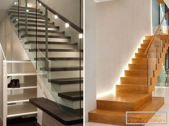 As melhores idéias para iluminar escadas em uma casa particular no segundo andar