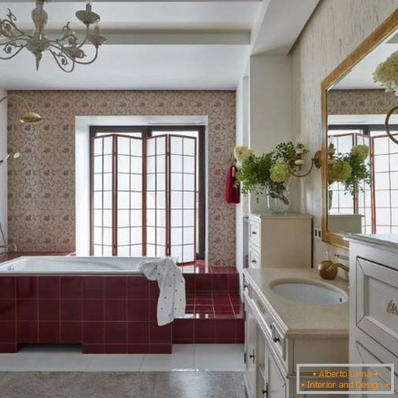 As casas de banho mais bonitas - design luxuoso em vermelho
